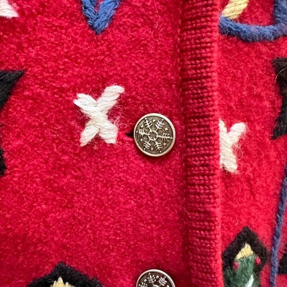 Vintage Telluride Clothing Co. Christmas Vest Embroidered Holiday Wool Blend SM - Picture 6 of 7